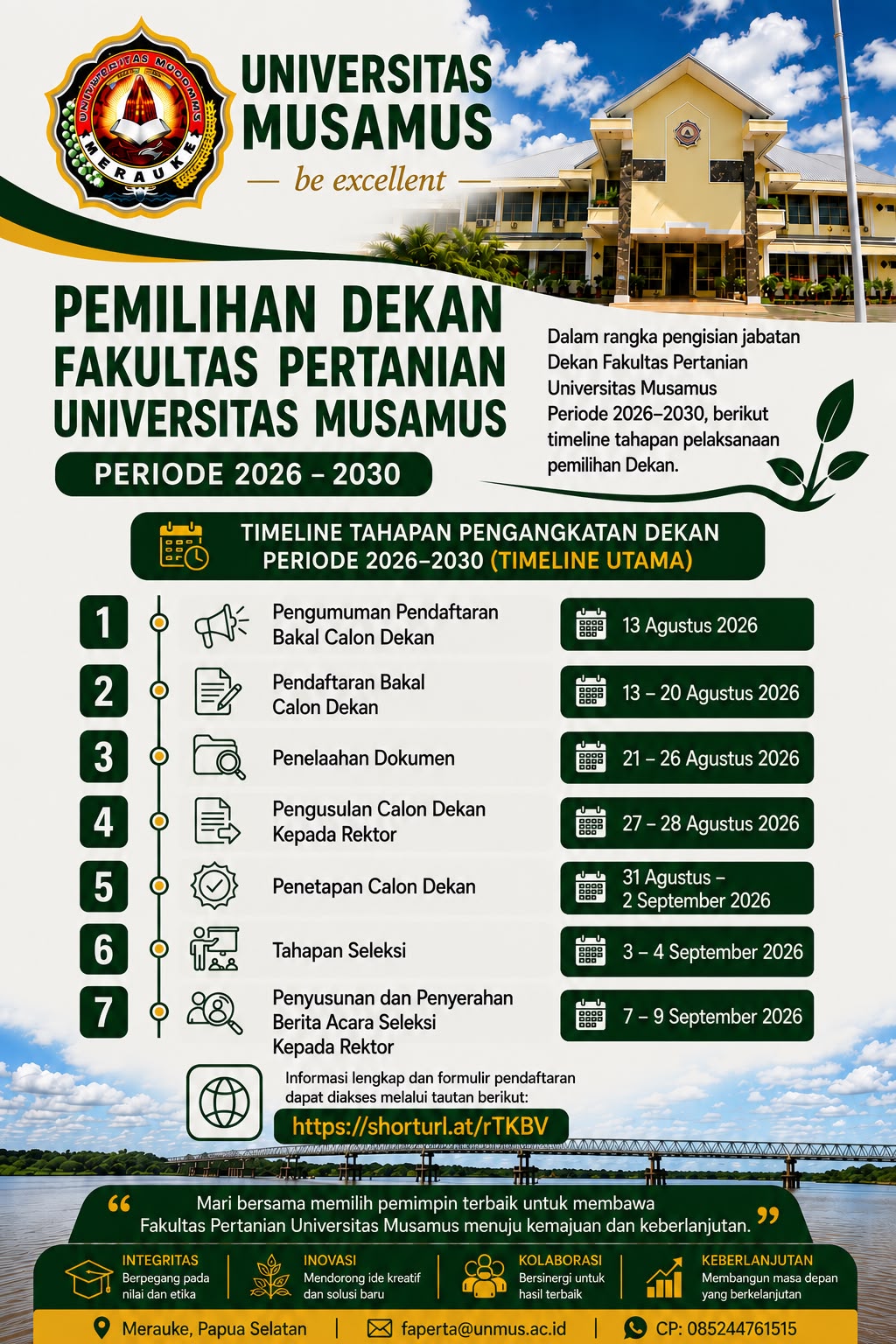 Pendaftaran Calon Dekan Fakultas Pertanian